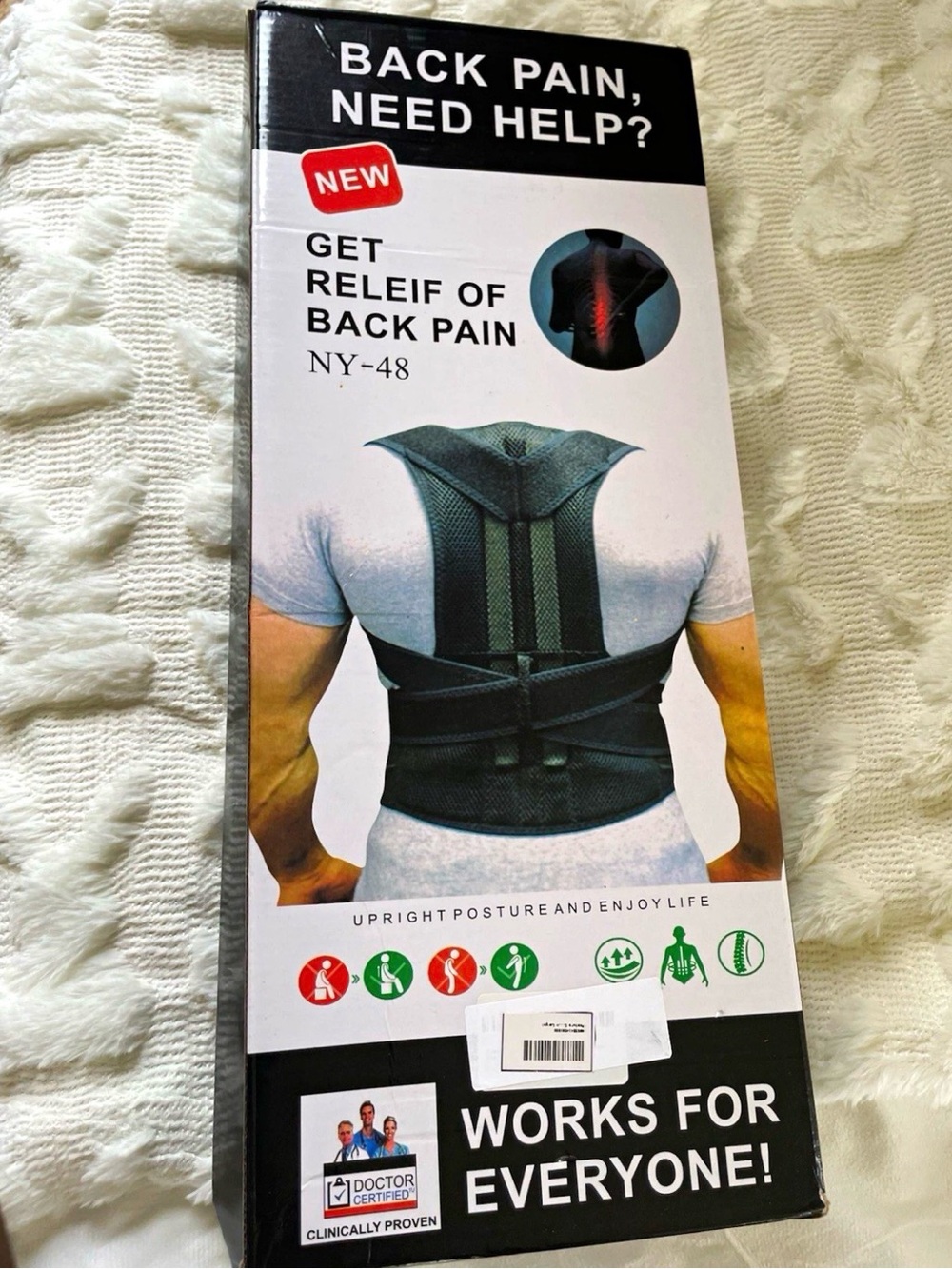 Adjustable Posture Support Back Brace  - Black & Blue